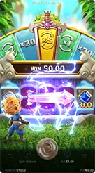 Gem Saviour Sword · สังเกตความสัมพันธ์ระหว่างสัญลักษณ์บนกระดานกับตัวคูณที่ดาบด้านบนชี้ในจังหวะที่เกิดรางวัล
